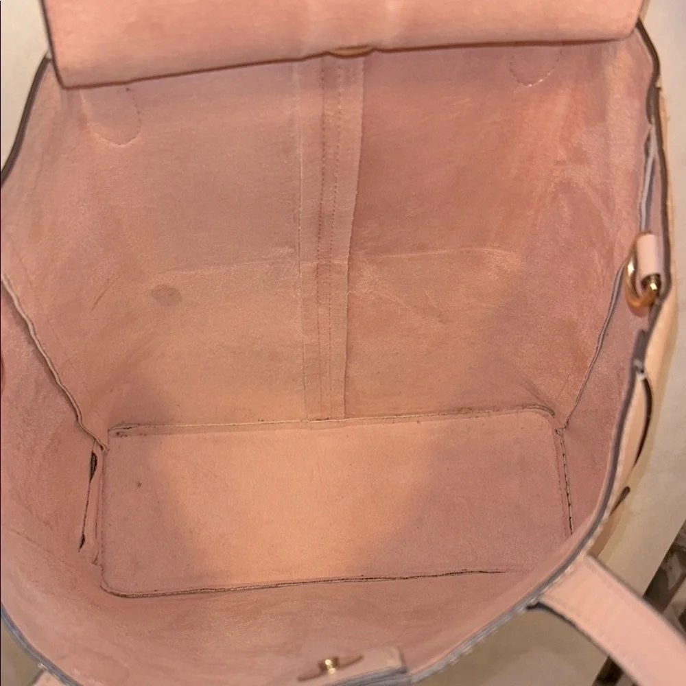 Steve Madden - Mini Cori Tote Faux Blush Pink Leather & Faux Pink Suede Interior
